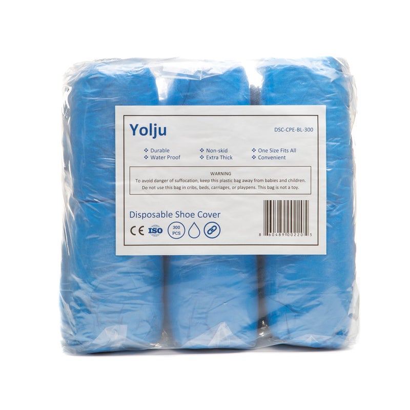 Yolju 300 Pack Disposable Shoe Covers with a Bonus Small Storage Box | Waterproof, Durable CPE Material - Image 2